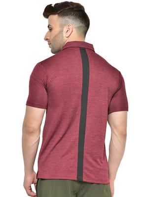 maroon printed polo t-shirt - 17623114 - Standard Image - 3