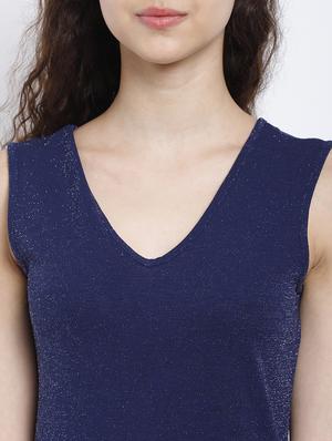 navy blue polyester full leg jumpsuit - 17623139 - Standard Image - 4