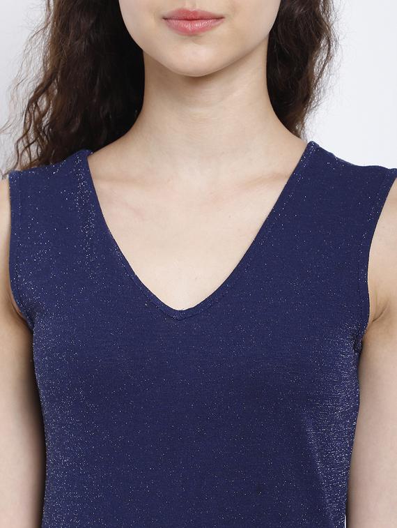 navy blue polyester full leg jumpsuit - 17623139 - Zoom Image - 4