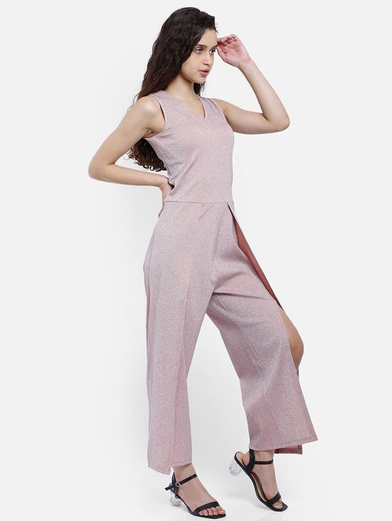 pink polyester full leg jumpsuit - 17623140 - Zoom Image - 2