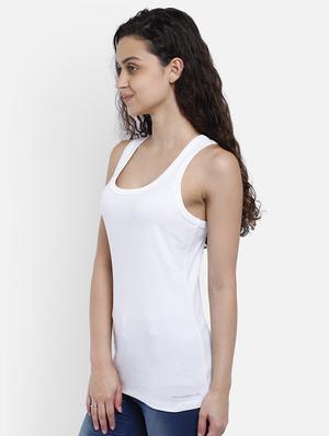 white cotton blend tank top - 17623172 - Standard Image - 2
