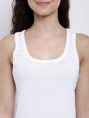 white cotton blend tank top - 17623172 - Standard Image - 5
