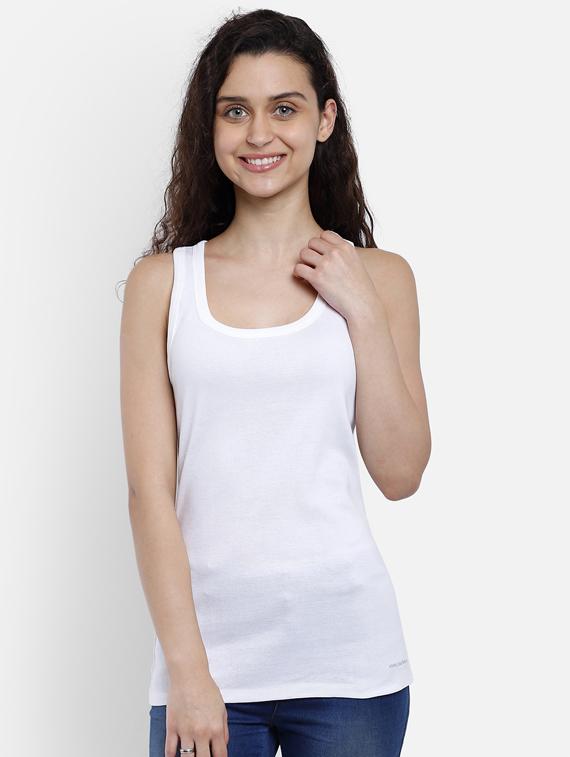 white cotton blend tank top - 17623172 - Zoom Image - 1