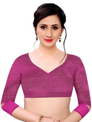 solid bordered saree with blouse - 17623251 - Standard Image - 3