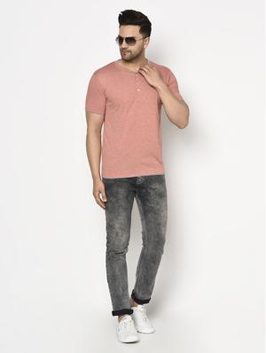 peach solid t-shirt - 17623378 - Standard Image - 4