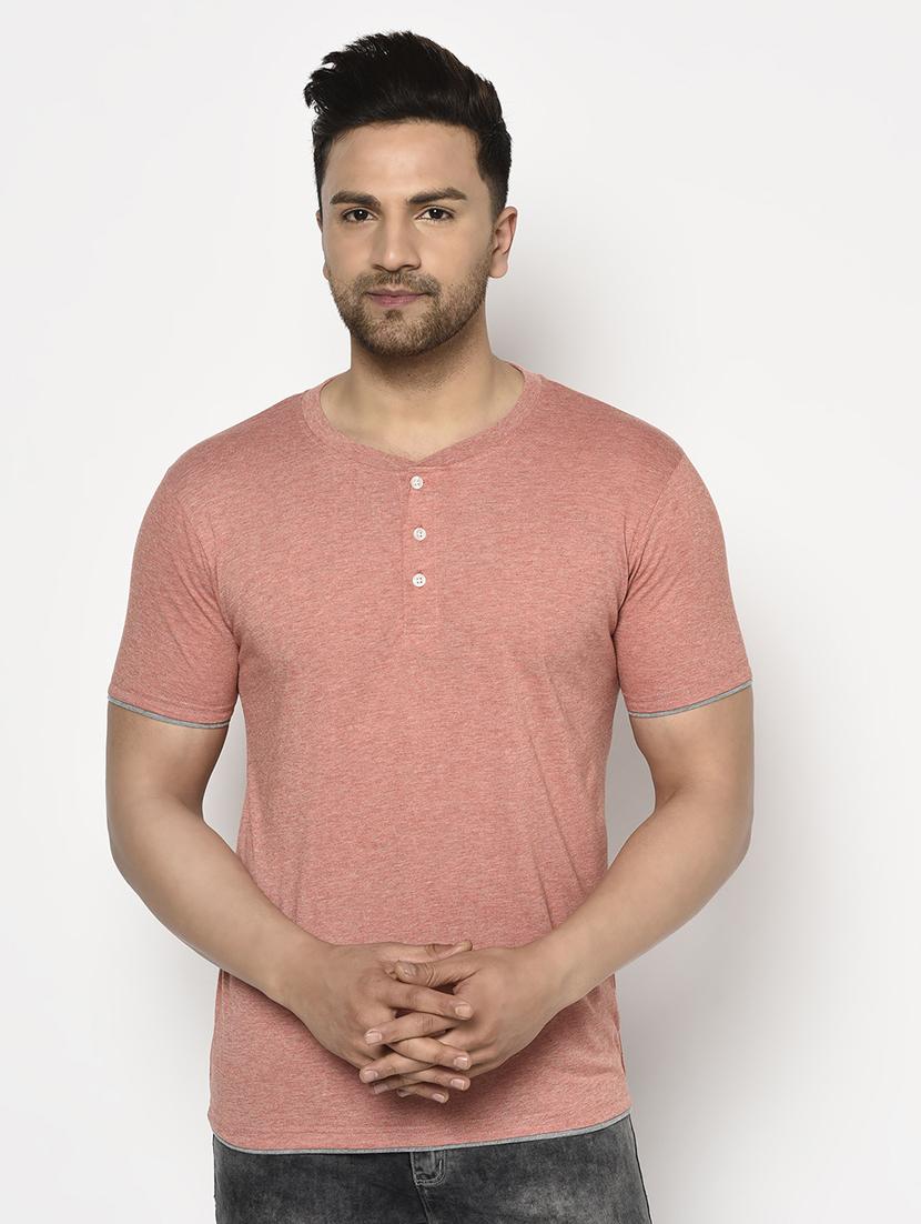 peach solid t-shirt - 17623378 - Zoom Image - 1
