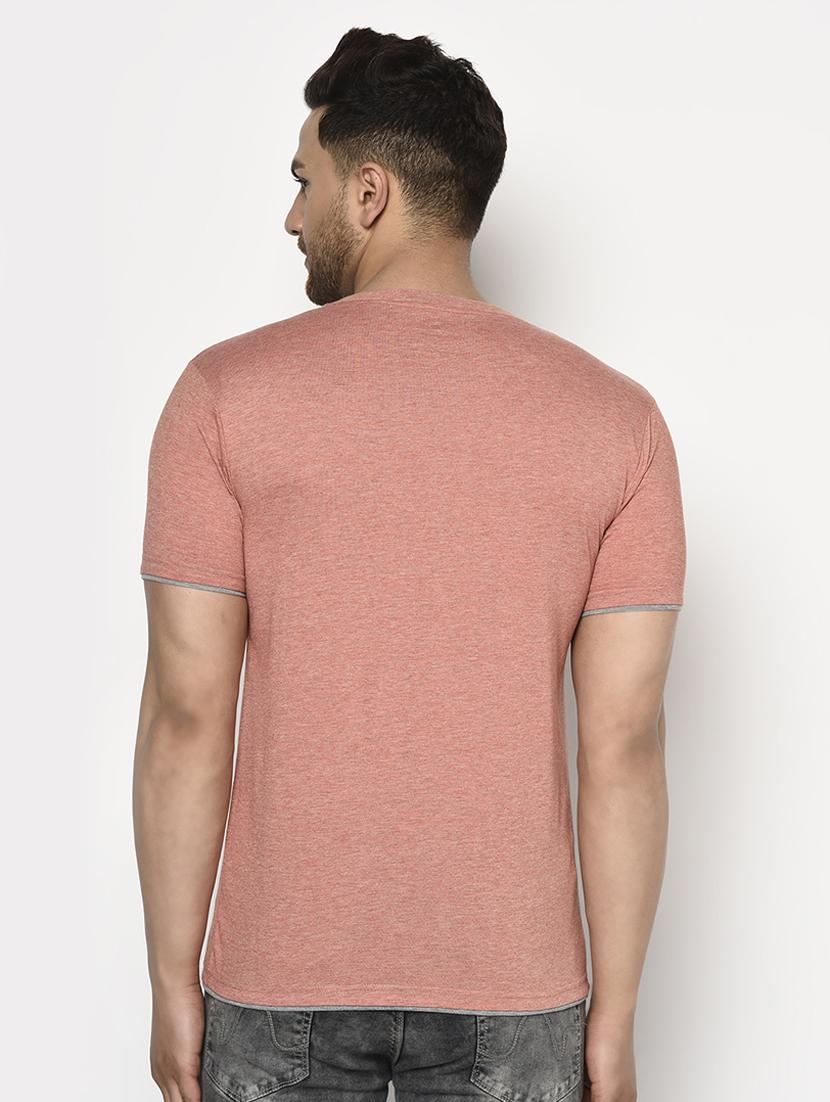 peach solid t-shirt - 17623378 - Zoom Image - 3