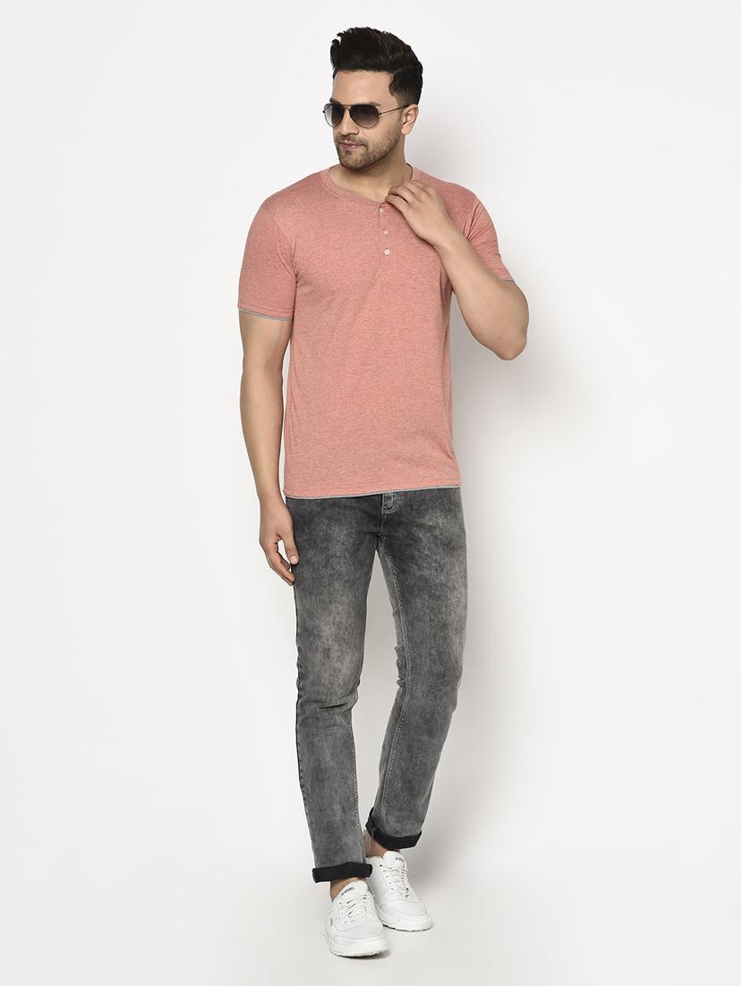peach solid t-shirt - 17623378 - Zoom Image - 4