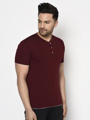 maroon solid t-shirt - 17623382 - Standard Image - 2