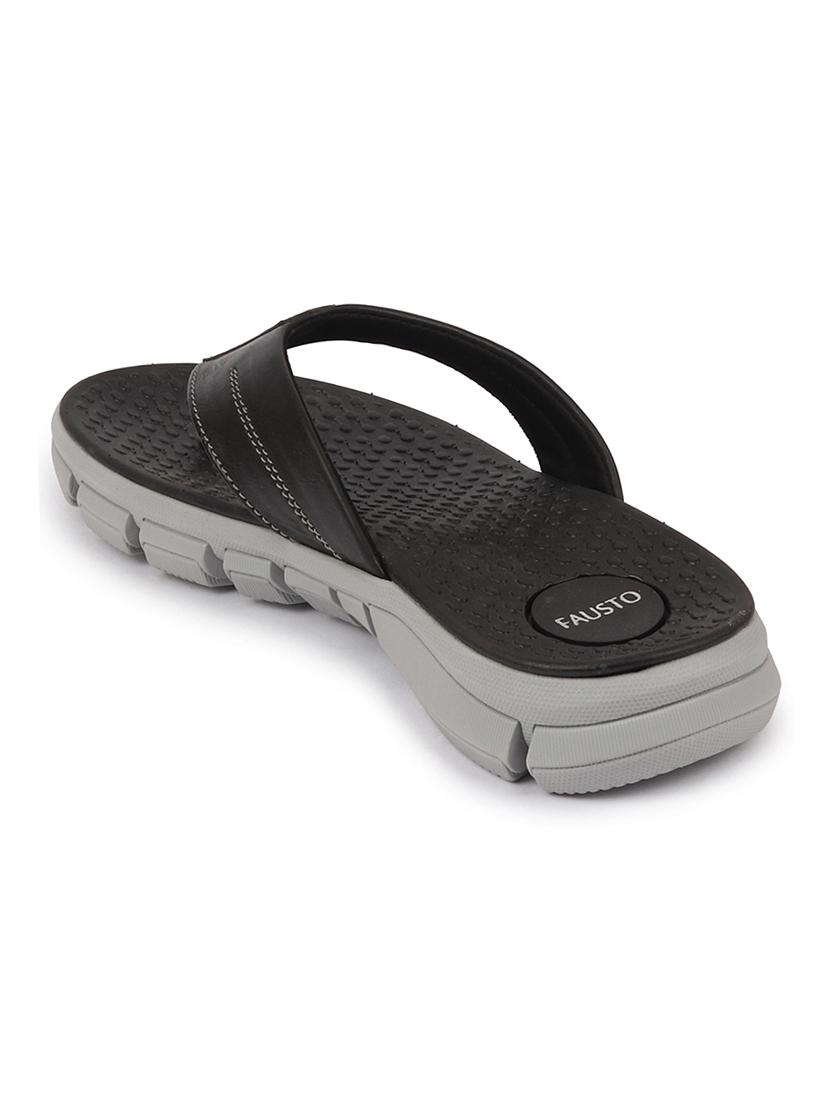 black pu toe separator slippers - 17623601 - Zoom Image - 3