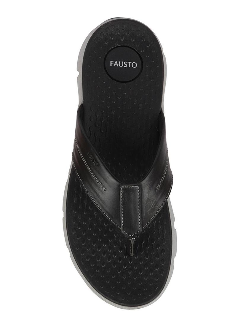 black pu toe separator slippers - 17623601 - Zoom Image - 4