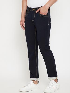 dark blue denim plain jeans - 17623936 - Standard Image - 2