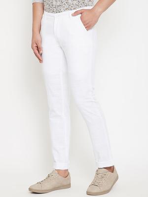 white solid chinos - 17623952 - Standard Image - 2