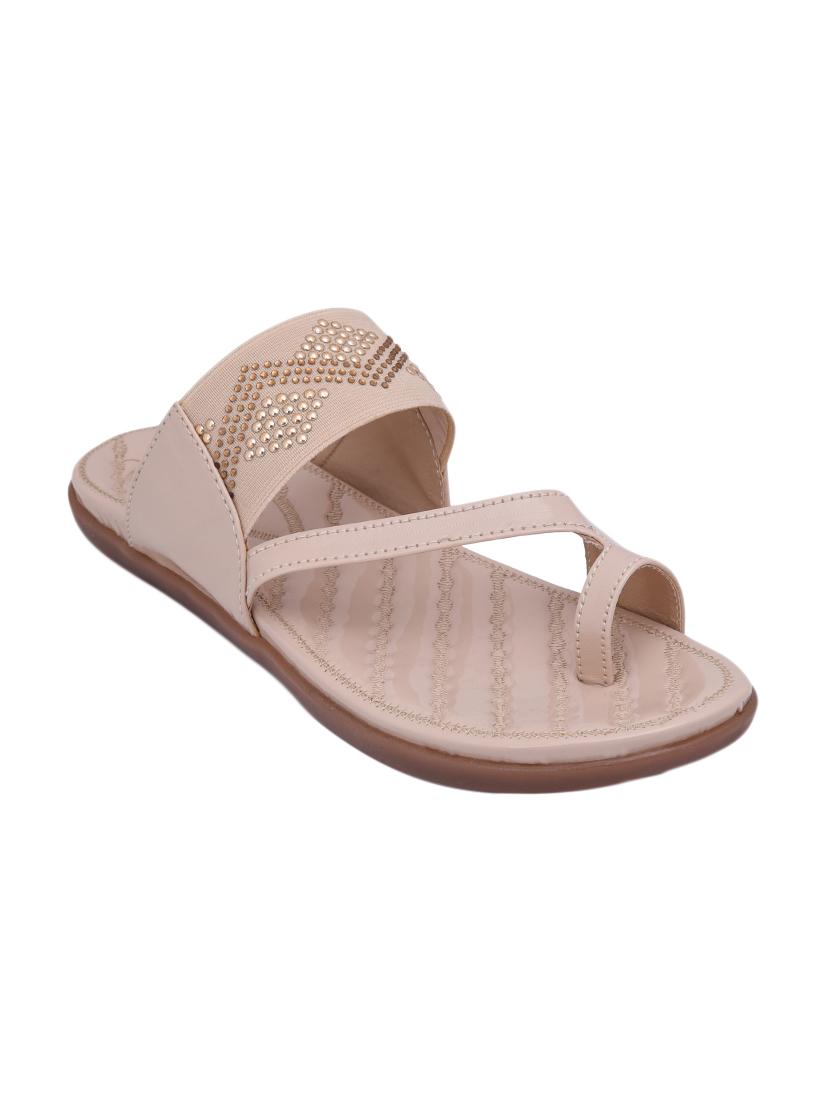 beige synthetic slip on sandals - 17624204 - Zoom Image - 1