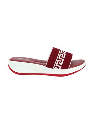 red synthetic slip on sandals - 17624449 - Standard Image - 2