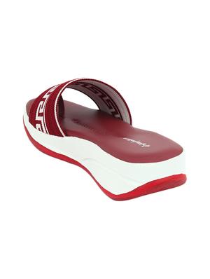 red synthetic slip on sandals - 17624449 - Standard Image - 3