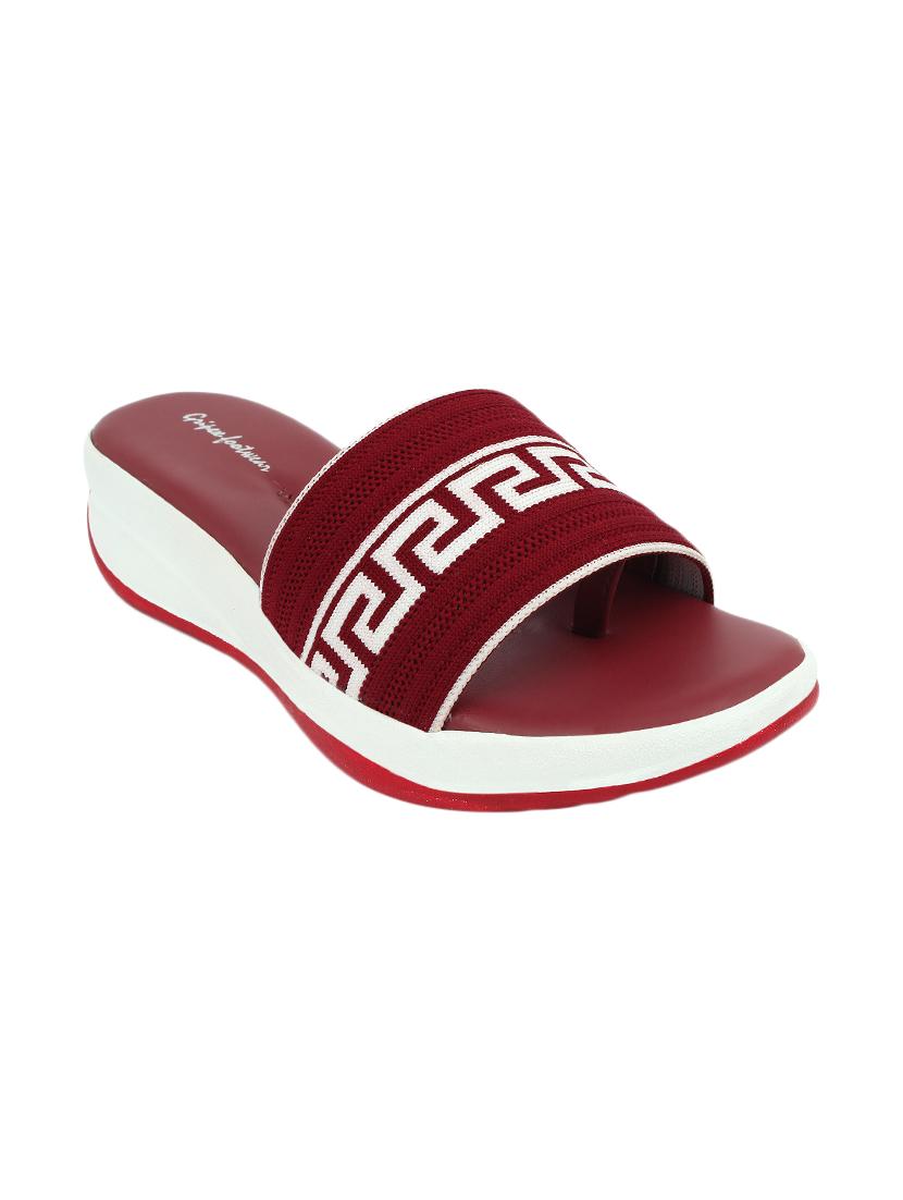 red synthetic slip on sandals - 17624449 - Zoom Image - 1
