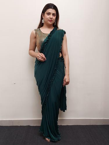 designer drape saree with blouse - 17624711 - Standard Image - 1
