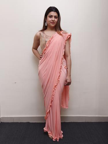 designer drape saree with blouse - 17624713 - Standard Image - 1