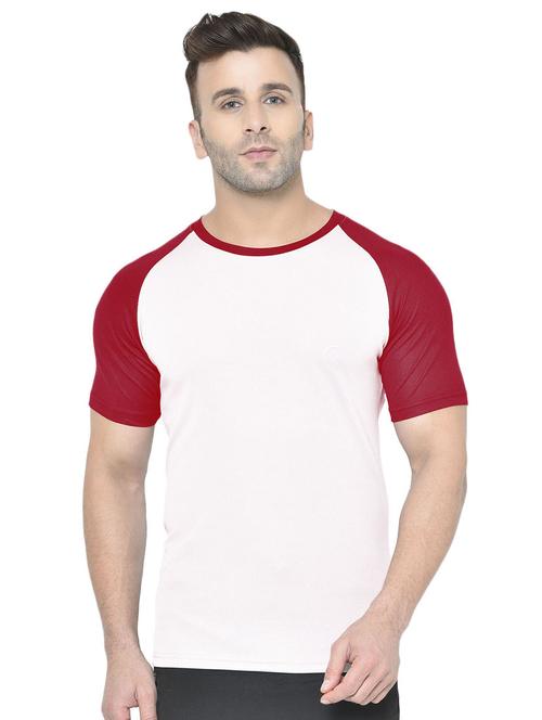 white color block raglan t-shirt - 17624921 - Standard Image - 1