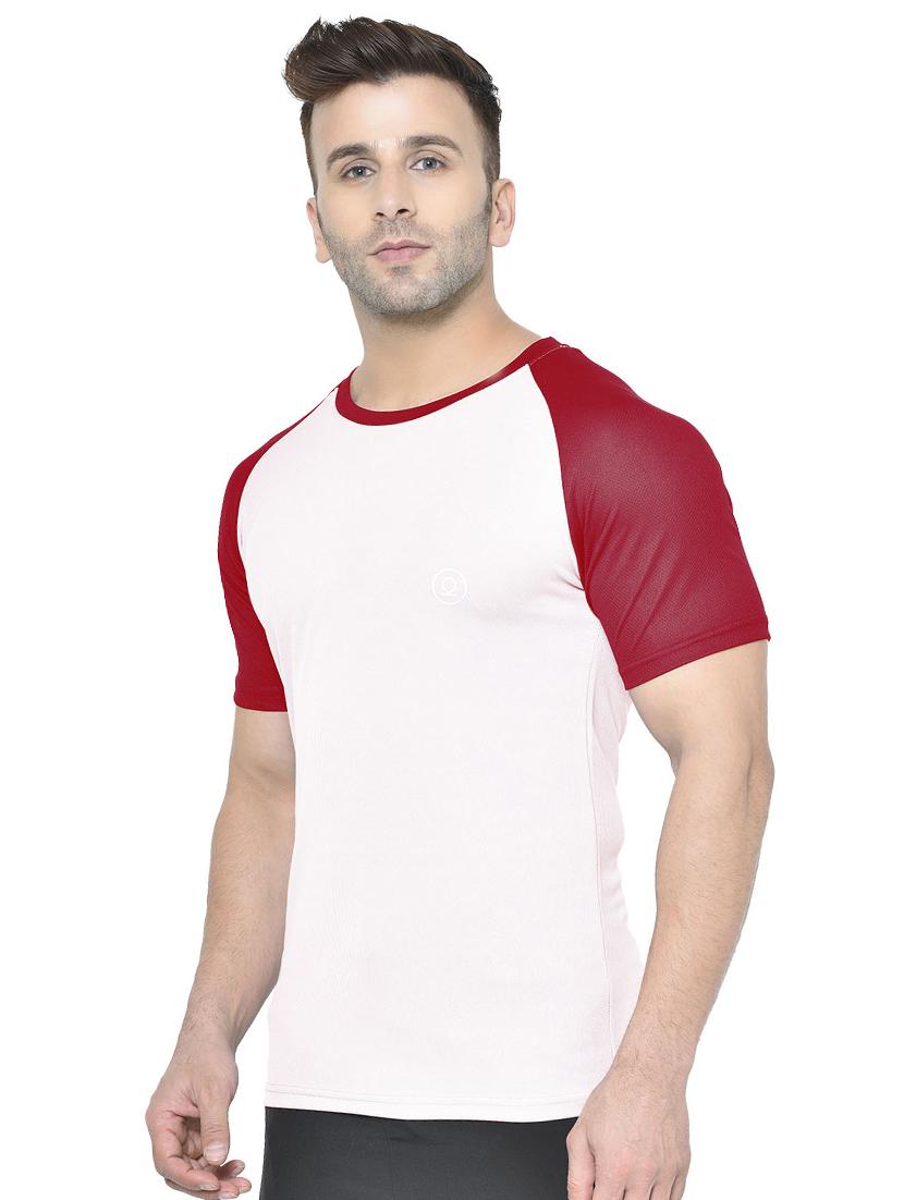 white color block raglan t-shirt - 17624921 - Zoom Image - 2