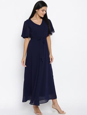 tie front fit & flare dress - 17624961 - Standard Image - 2
