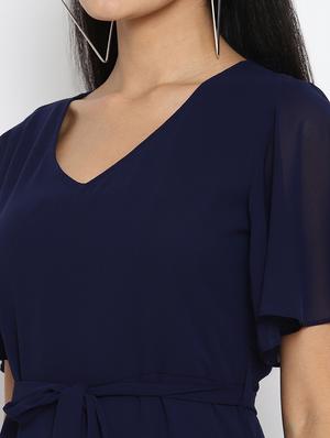 tie front fit & flare dress - 17624961 - Standard Image - 5