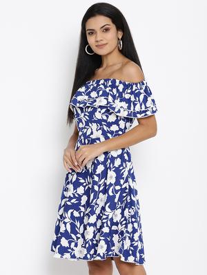 off shoulder fit & flare dress - 17624969 - Standard Image - 2