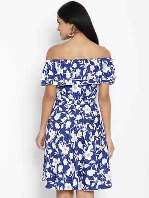 off shoulder fit & flare dress - 17624969 - Standard Image - 4