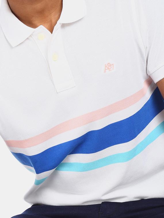 white striped polo t-shirt - 17625460 - Zoom Image - 4
