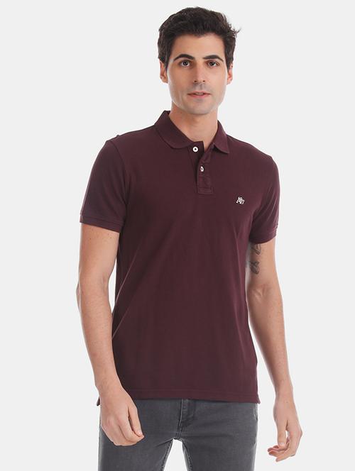 purple solid polo t-shirt - 17625610 - Standard Image - 1