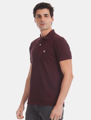 purple solid polo t-shirt - 17625610 - Standard Image - 2