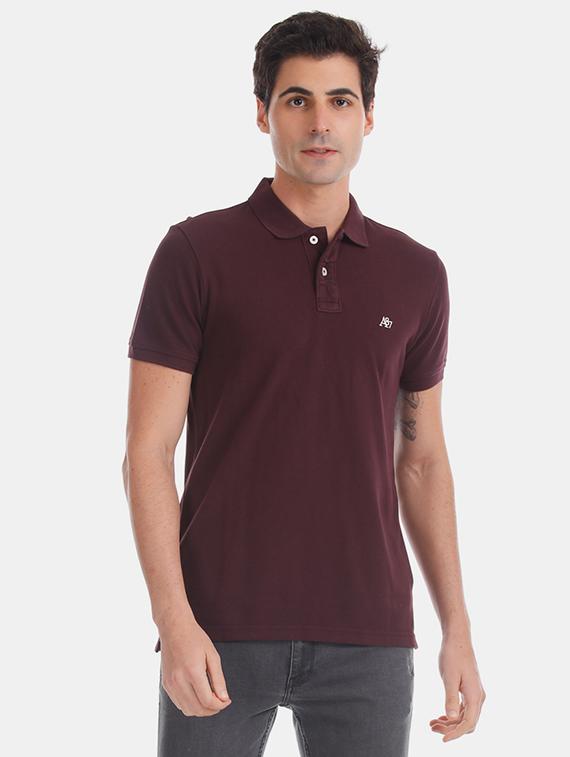 purple solid polo t-shirt - 17625610 - Zoom Image - 1