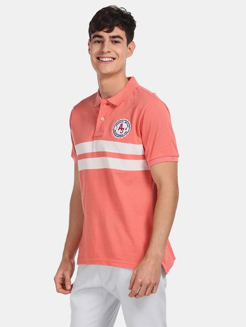 pink striped polo t-shirt - 17625780 - Standard Image - 1