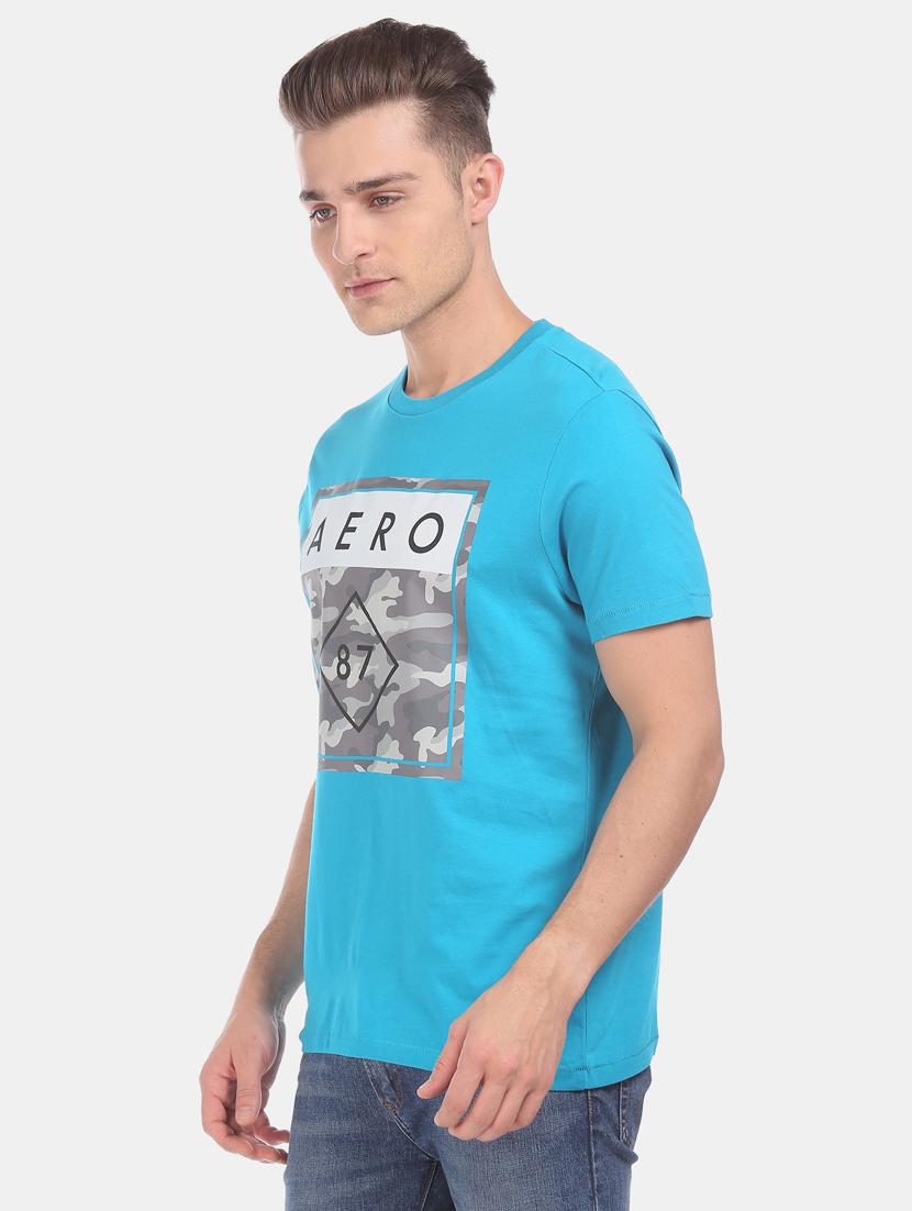 blue front print t-shirt - 17626169 - Zoom Image - 1