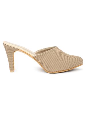 beige fabric slip on sandals - 17626487 - Standard Image - 2