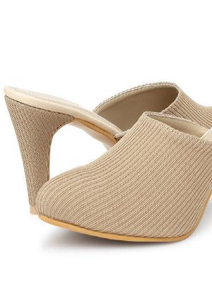beige fabric slip on sandals - 17626487 - Standard Image - 5