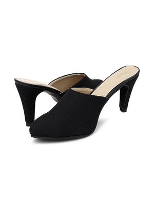 black fabric slip on sandals - 17626488 - Standard Image - 3