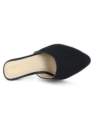 black fabric slip on sandals - 17626488 - Standard Image - 5