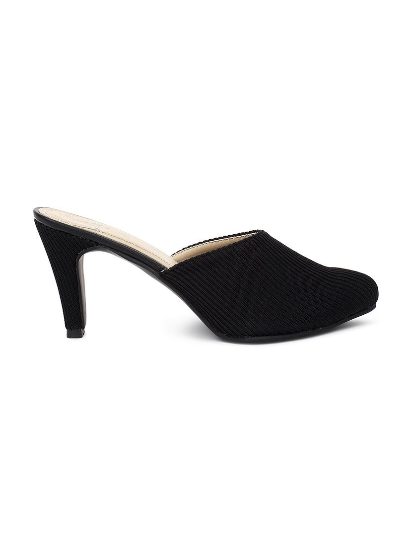 black fabric slip on sandals - 17626488 - Zoom Image - 2