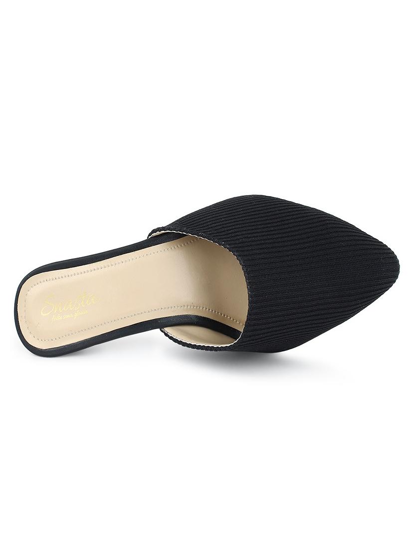 black fabric slip on sandals - 17626488 - Zoom Image - 5