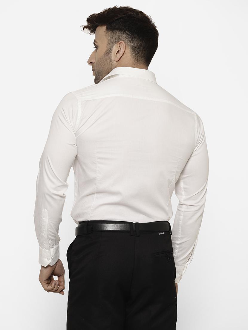 white solid formal shirt - 17626523 - Zoom Image - 4
