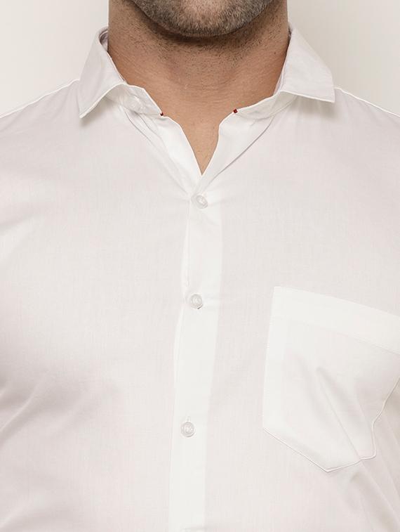 white solid formal shirt - 17626523 - Zoom Image - 6