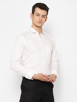 white solid casual shirt - 17626538 - Standard Image - 3