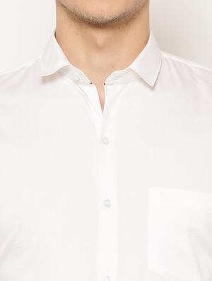 white solid casual shirt - 17626538 - Standard Image - 6