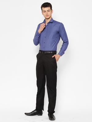 blue solid formal shirt - 17626540 - Standard Image - 5