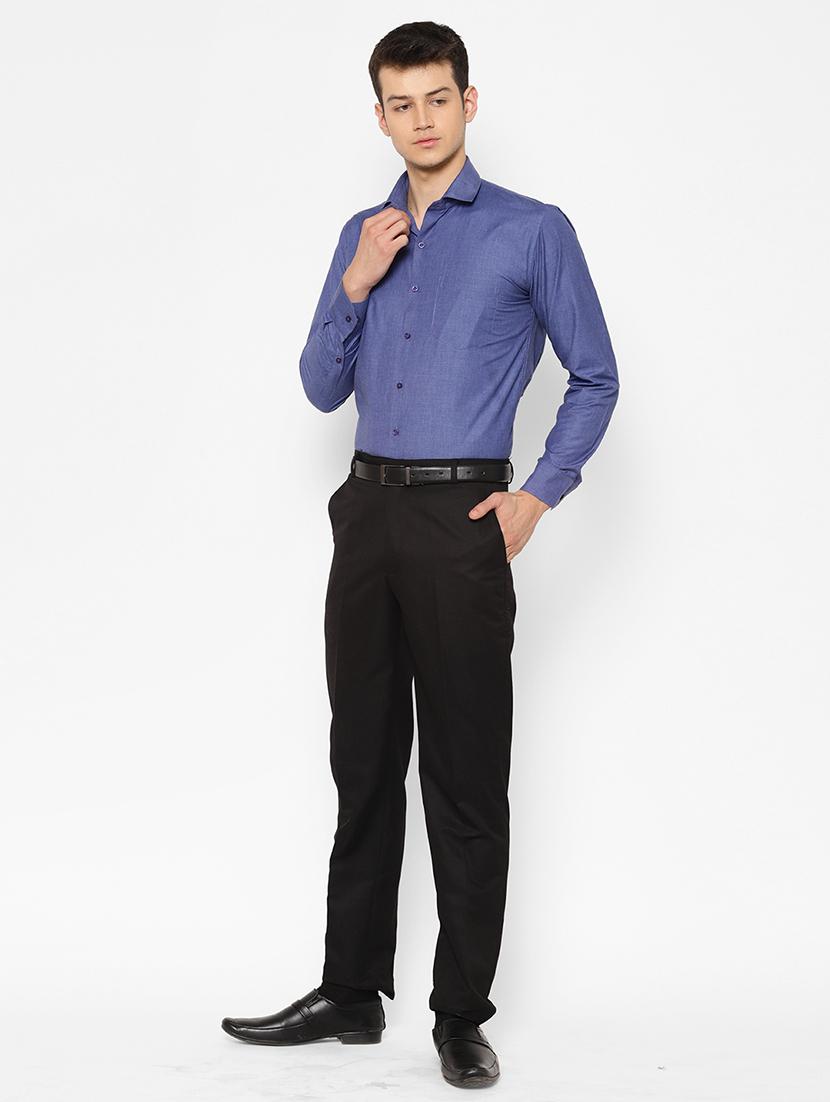 blue solid formal shirt - 17626540 - Zoom Image - 5