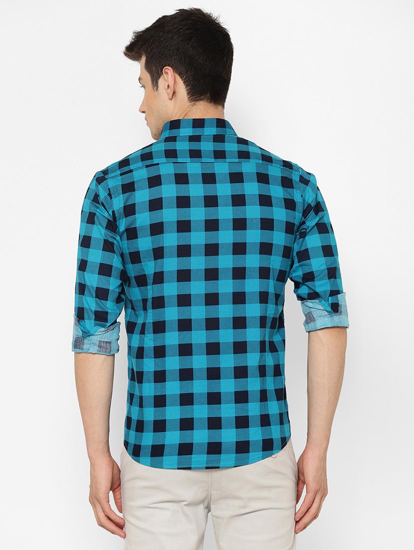 blue checkered casual shirt - 17626553 - Zoom Image - 4
