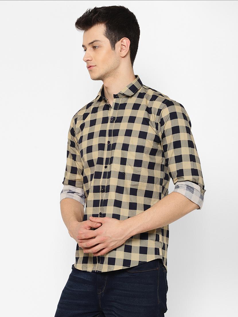 beige checkered casual shirt - 17626556 - Zoom Image - 2