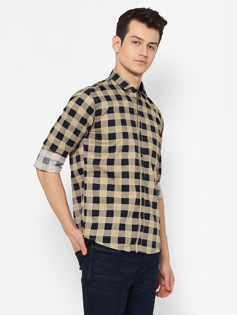 beige checkered casual shirt - 17626556 - Zoom Image - 3